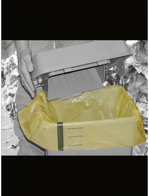 Case of 5 rolls of 50 x 90 litre yellow tiger stripe medium duty waste sacks  Hygiene